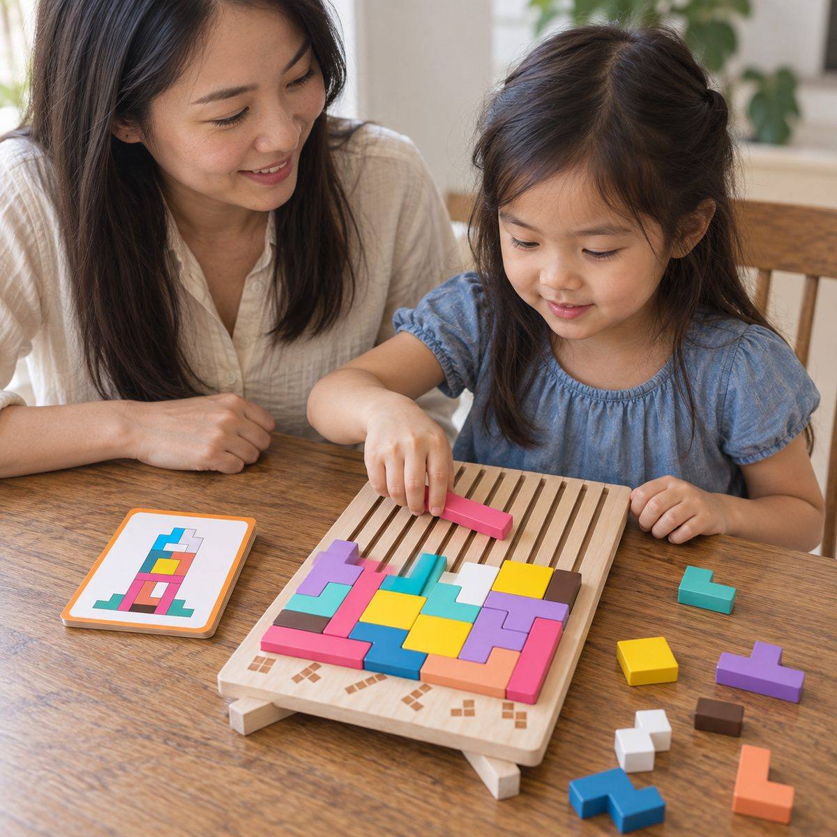 Brain Blocks board with supports and cards